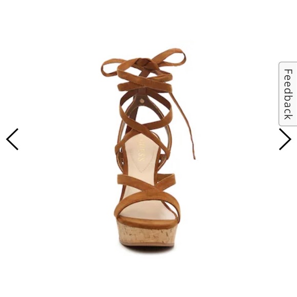 New, unworn Guess Treacy cork platform sandals size 10 - Picture 5 of 10